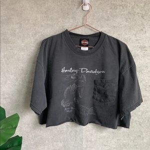 Harley Davidson vintage graphic crop t shirt